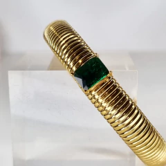 PULSERA SEMIRIGIDA ELASTICA ENCHAPADA EN ORO 18 COD K2903 - DEBERNARDI - Joyeria Debernardi