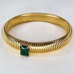PULSERA SEMIRIGIDA ELASTICA ENCHAPADA EN ORO 18 COD K2903