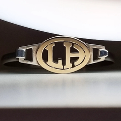 PULSERA INICIALES PLATA Y ORO 18 K HECHA A MANO cod 2911 - comprar online
