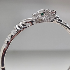 PULSERA RIGIDA PANTHER PANTERA PAVEE CUBICS PLATA SK792 - comprar online