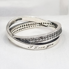 ANILLO PLATA Y CUBICS ESTILO PAND I LOVE YOU 3413 - DEBERNARDI - Joyeria Debernardi