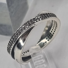 ANILLO PLATA Y CUBICS ESTILO PAND I LOVE YOU 3413 en internet
