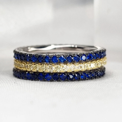 ANILLO SIN FIN TRIPLE CON ZAFIROS Y TOPACIOS CHAMPAGNE 3411 - comprar online