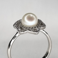 ANILLO PLATA Y PERLA CULTIVO CON CUBICS 3407 en internet