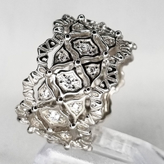 ANILLO SIN FIN PLATA CALADO CON CUBICS ITALIA 3403 - comprar online