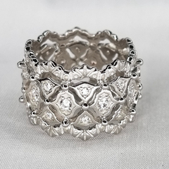 ANILLO SIN FIN PLATA CALADO CON CUBICS ITALIA 3403