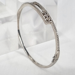 PULSERA RIGIDA TIPO ESCLAVA CON CUBICS ITALIA 3420 - tienda online