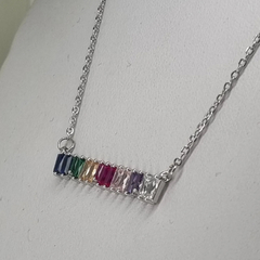 COLLAR ACERO Y PIEDRAS RAINBOW PARIS COD 4454