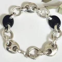 PULSERA PLATA Y CERAMICA MODELO GUCCI CIERRE MARINERO K2041