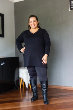 COMBO Calça Legging Suplex Flanelada + 1 Vestleg Manga Longa Plus Size