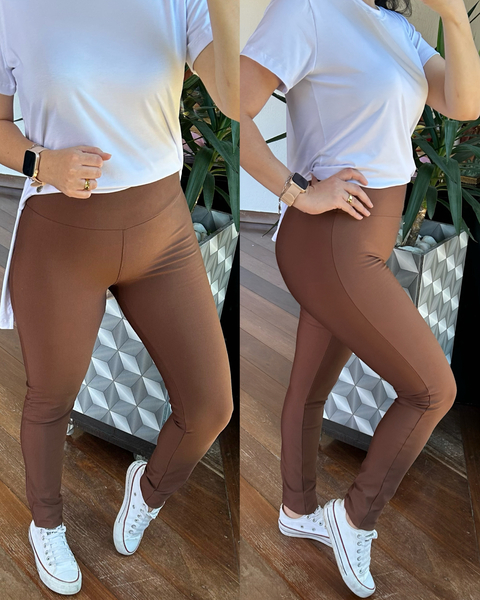 Calça Legging Montaria Suplex Avelã Apeluciada (flanelada) - comprar online