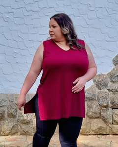 Regata alongada Vestleg Feminina PLUS SIZE Marsala - comprar online