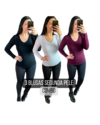 COMBO 3 Blusas Segunda Pele Gola V Manga Longa