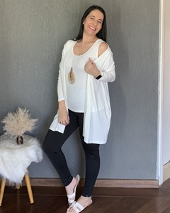 Conjunto Twin Set Regata + Maxi cardigan malha Off White - comprar online