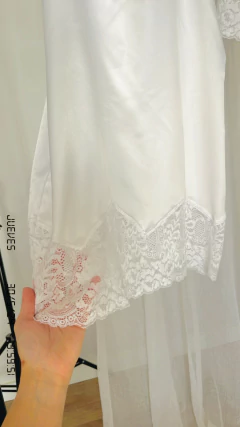Camisón de Seda Blanco NOVIAS Con encaje, corto y sexy!!!