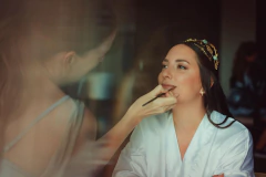 Kimono de seda saten de Novia con volados especial para ajuar de boda Blanco Especial Influencer Jus Rolon