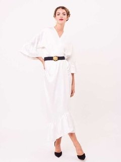 Vestido De Novia Amaya Con Volados Largo Mujer Talle Único Blanco - tienda online