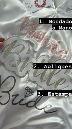 Imagen de Bata Kimono De Seda Con Encaje BLANCO Novia Boda Casamiento