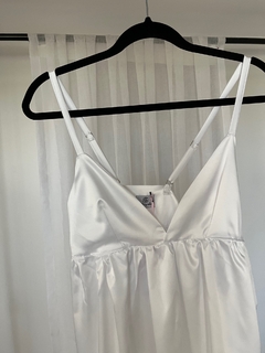 Camisón de Seda Blanco NOVIAS Con encaje y cierre NO TRANSPARENTA