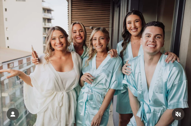 Pack 4 Batas Kimonos De Novia - Ajuar De Bodas - Batas Novia Ajuar De Boda Pack Para La Novia Y Damas De Honor Verde Agua