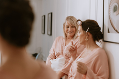 Kimono de seda gamuzada de Novia con volados especial para ajuar de boda ROSA VIEJO - tienda online