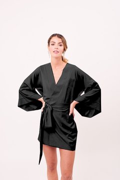 Kimono con Mangas Japonesas Negro de Seda en internet
