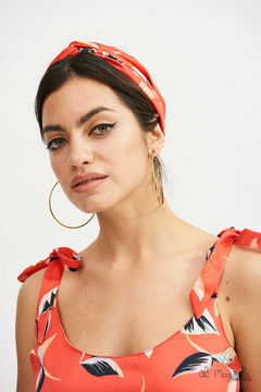 Imagen de Vestido Gina Corto De Fiesta Verano de Seda Estampado Rojo Verano 2025