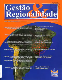 Livro Gestão & Regionalidade vol. 22; n.: 64 de Universidade de São Caetano