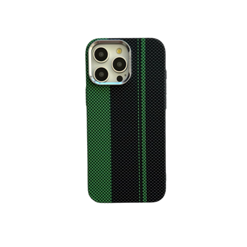 Funda FIBRA DE CARBONO NEGRA Y VERDE CON MAGSAFE