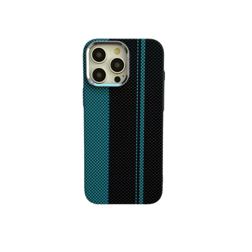 Funda FIBRA DE CARBONO NEGRA Y TURQUESA CON MAGSAFE