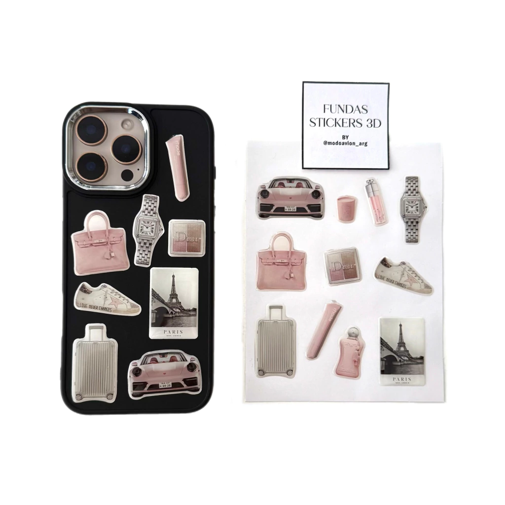 Funda PARIS STICKERS 3D NEGRA