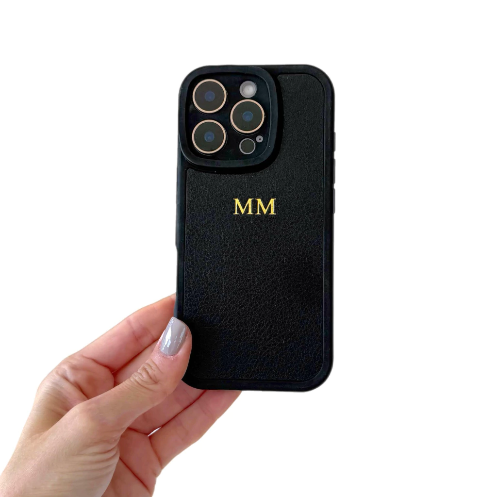 FUNDA NEGRA CON CUBRE CAMARAS PERSONALIZADA