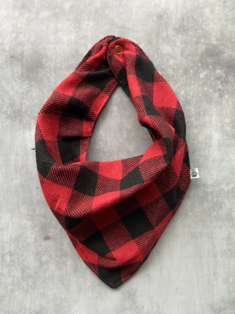 Babador Bandana Xadrez Vermelho - Natal
