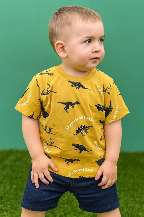 Camiseta Dino Mostarda - comprar online