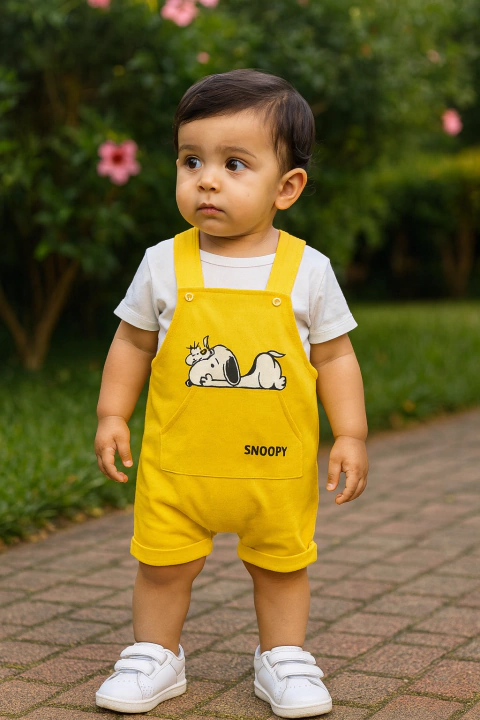 Jardineira Snoopy com bolso - comprar online