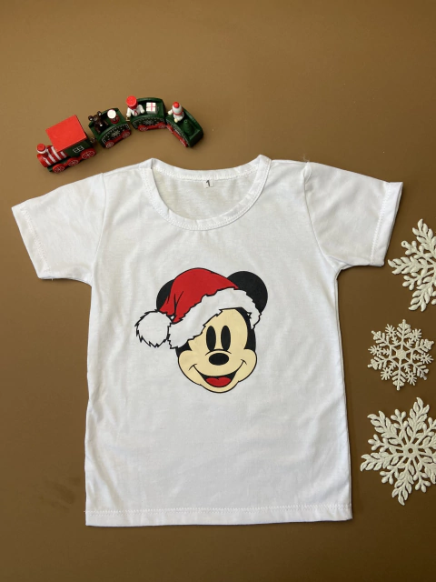 Camiseta Mickey Touca Natal
