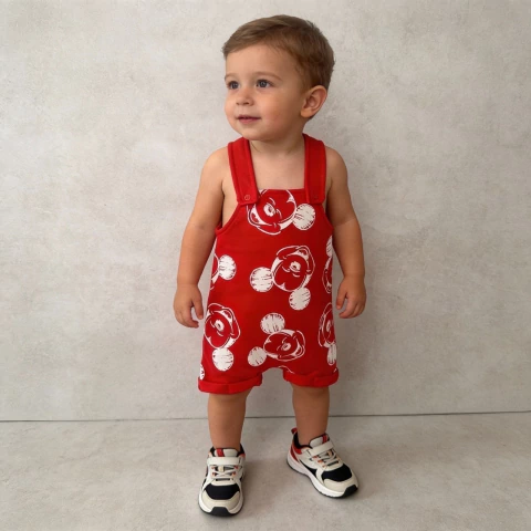 Jardineira Vermelha - Mickeys - comprar online