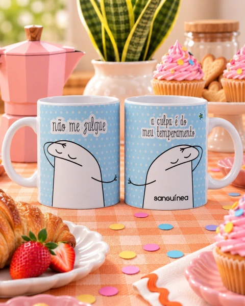 Caneca Porcelana - Série "Socorro, Deus!" - Atelier MÃOS DE MARIA