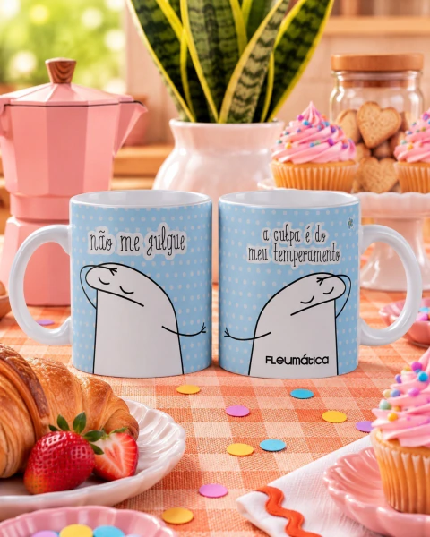 Caneca Porcelana - Série "Socorro, Deus!" - Atelier MÃOS DE MARIA