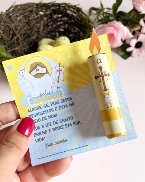Embalagem de Páscoa "Mini Círio Pascal" (Produto Digital)