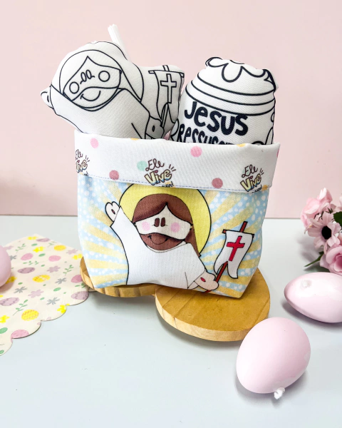 CACHEPÔ DE PÁSCOA - COM ALMOFADINHA PRA COLORIR