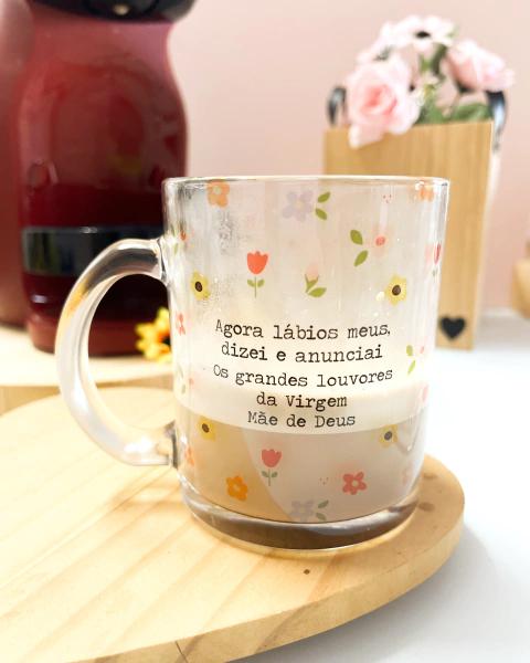 Caneca de vidro FLORES PARA IMACULADA