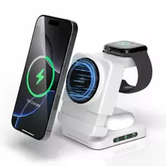Cargador Inalámbrico Magnético 3 en 1 Plegable 15W Qi - Blanco en internet