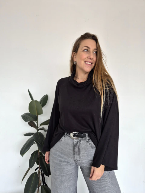 Poleron Morley Romi Negro - comprar online