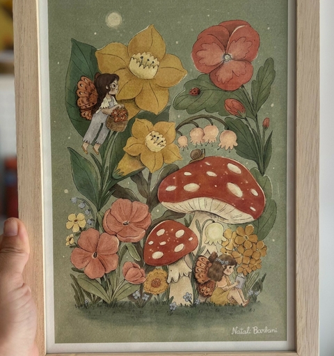 Cuadro 21x30 cm ilustración Bosque