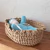 Muñeco bebé en moisés tejido - comprar online