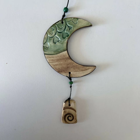Móvil de cerámica Luna adorno ornamento - Muñecas Arcoiris