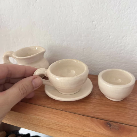 Juego de té pequeño para muñecas de cerámica hecho artesanalmente - tienda online