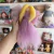 Hada colgante móvil de vellón cabello rubio vestido Lila