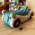 Auto antiguo de madera celeste y verde - comprar online